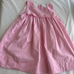 The Proper Peony Pink Sleeveless Dress with Embroidered Strawberries